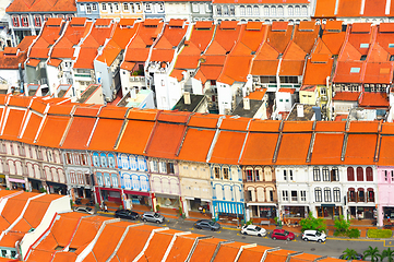 Image showing Singapore Chinatown street, aerial view