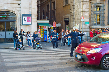 Image showing Road police Rome Italy crossroad