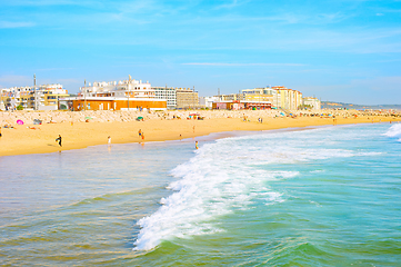 Image showing People at Caparica city beach