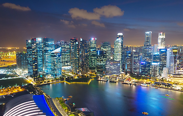 Image showing Aerial skyline of Singapore Downtown