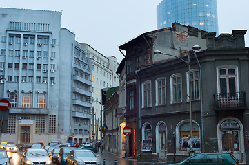 Image showing Bucharest street in rain. Romania