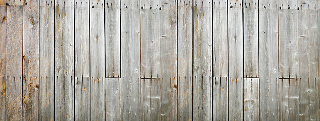 Image showing Rough wood board banner