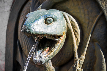 Image showing Snake fountain detail in Paris