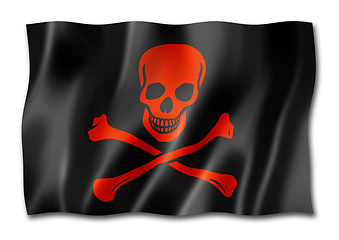 Image showing Pirate flag, Jolly Roger isolated on white