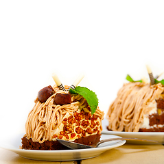 Image showing chestnut cream cake dessert