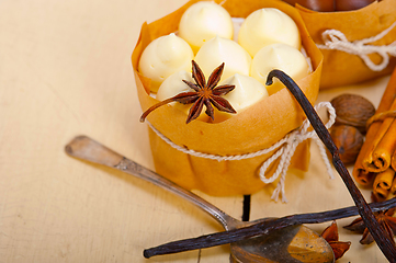 Image showing chocolate vanilla and spices cream cake dessert