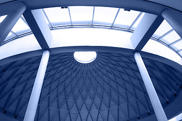 Image showing architectural geometry in blue