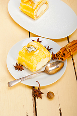 Image showing cream roll cake dessert and spices