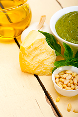 Image showing Italian basil pesto sauce ingredients