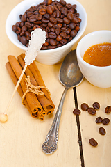 Image showing espresso coffee with sugar and spice