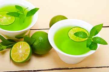 Image showing mint infusion tea tisane with lime