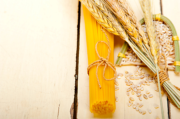 Image showing organic Raw italian pasta and durum wheat