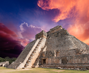 Image showing Mayan pyramid in Uxmal, Mexico