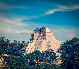 Image showing Mayan pyramid Pyramid of the Magician, Adivino