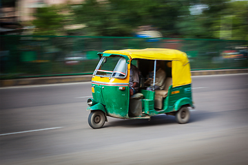 Image showing Indian auto (autorickshaw) in the street. Delhi, India