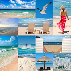 Image showing Collage about beach vacations