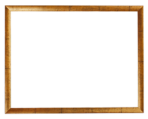 Image showing Gold plated wooden picture frame isolated