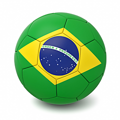 Image showing Soccer ball with world countries flags isolated