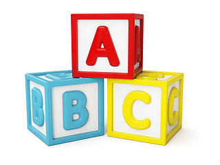 Image showing ABC building blocks isolated