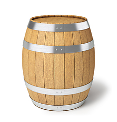 Image showing Wooden barrel isolated on white