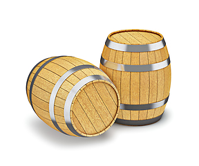 Image showing Wooden barrel isolated on white