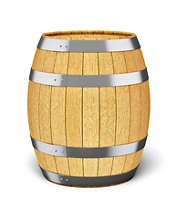 Image showing Wooden barrel isolated on white