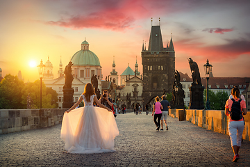 Image showing Photo session on the Bridge