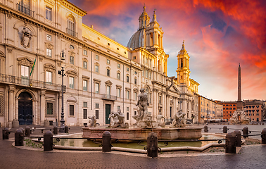 Image showing Piazza Navona at sunset