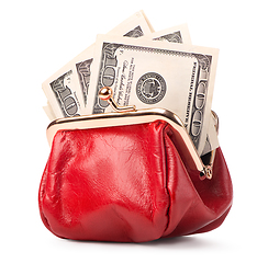 Image showing Purse and paper dollars