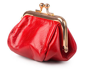 Image showing Red leather purse isolated