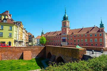 Image showing Royal castle with clock in Warsaw