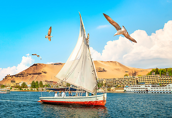 Image showing Sailboat in Aswan city