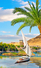 Image showing Sailboat in Aswan