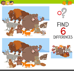 Image showing spot differences game with animals