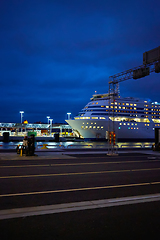 Image showing Ferry ready for loading cars and passengers in Stokholm, Sweden.