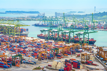 Image showing Singapore cargo shipping port harbor