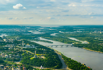 Image showing Aerial cityscape with Kiev architecture