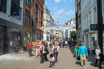 Image showing People Stroget shopping street Copenhagen