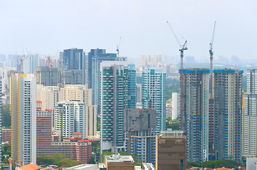 Image showing Construction site crane buildings Singapore