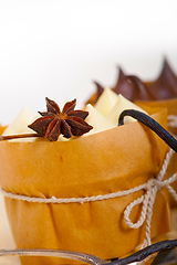 Image showing chocolate vanilla and spices cream cake dessert