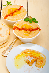 Image showing Hummus with pita bread