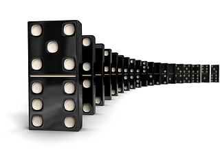 Image showing Row of dominoes