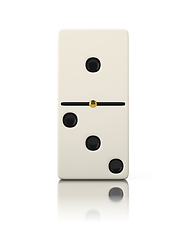 Image showing Domino game bone close up isolated