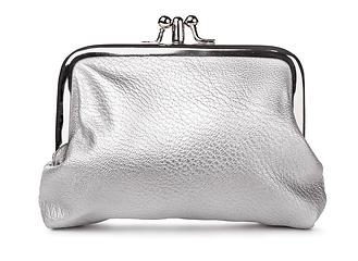 Image showing Silver leather purse