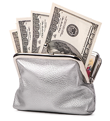 Image showing Silver purse and dollars