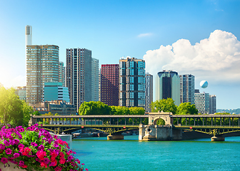 Image showing Skyscrapers on Seine