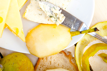 Image showing cheese and pears