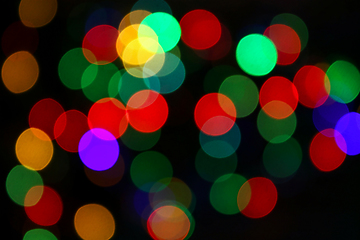 Image showing Unfocused colorful lights, holiday background