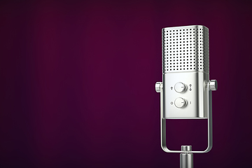 Image showing Modern silver microphone