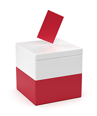 Image showing Ballot box with the flag of Poland